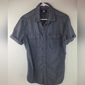 Rock & Republic Men's Gray Short Sleeve Shirt Size Small, Pre-owned